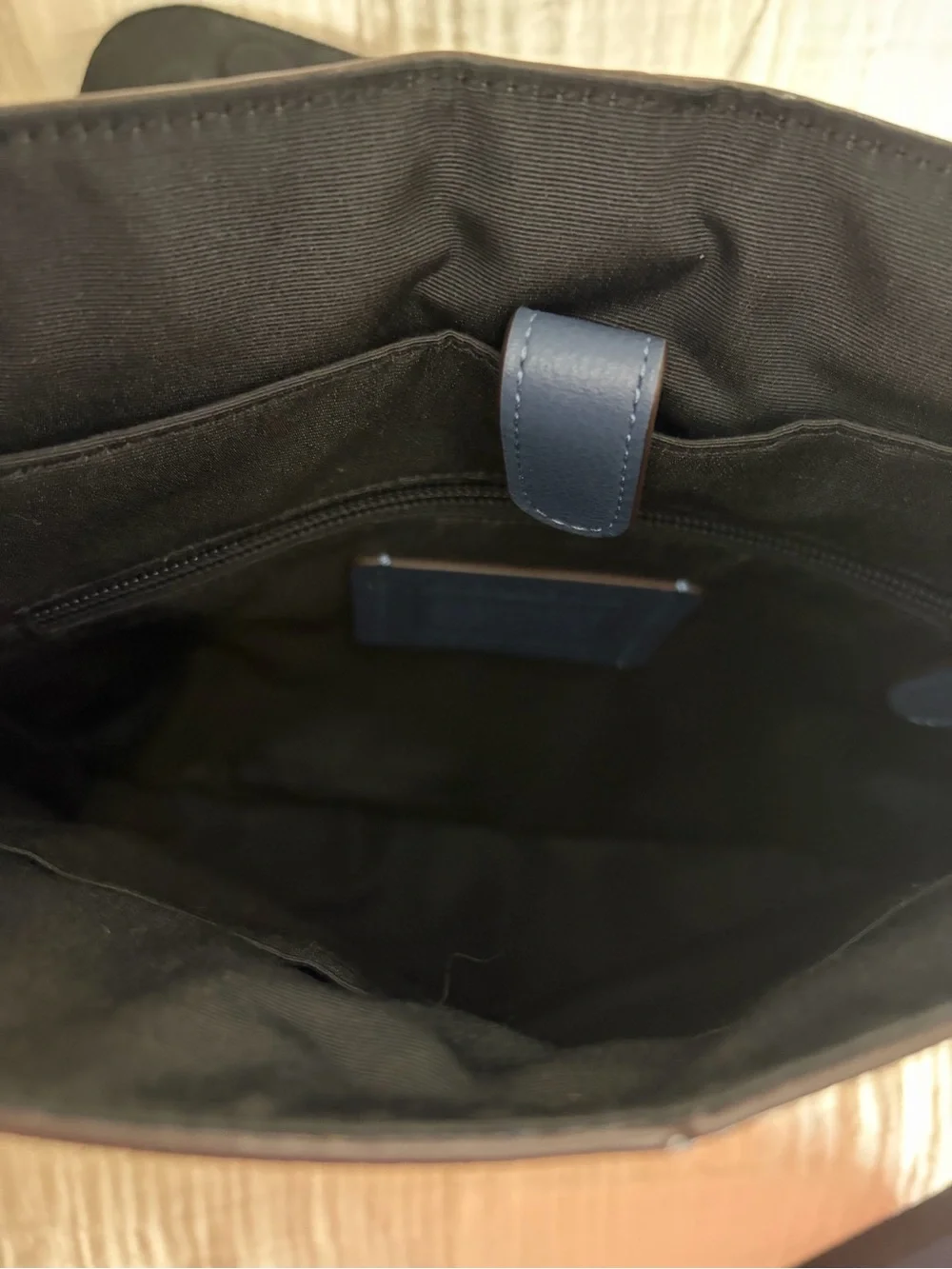 Coach Charles Navy Blue Leather Messenger Bag